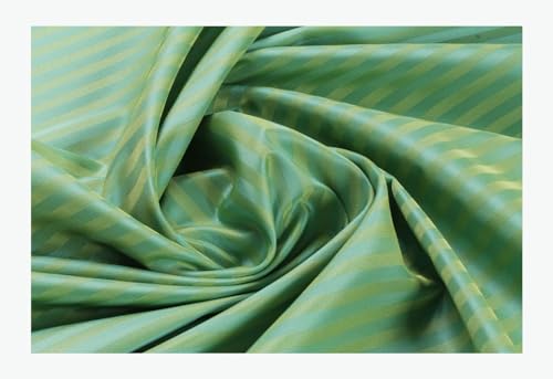 Stoff am Stück Stoff Polyester Taft Streifen grasgrün grün breit JAB Anstoetz 9-7689-032 changierend von STOFFAMSTÜCK