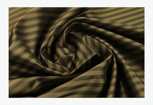 Stoff am Stück Stoff Polyester Taft Streifen khaki oliv breit JAB Anstoetz 9-7689-034 changierend von STOFFAMSTÜCK