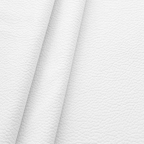 Polster PVC Kunstleder, Polsterstoff in Büffel Optik, Möbelstoff Meterware - Weiss von STOFFKONTOR