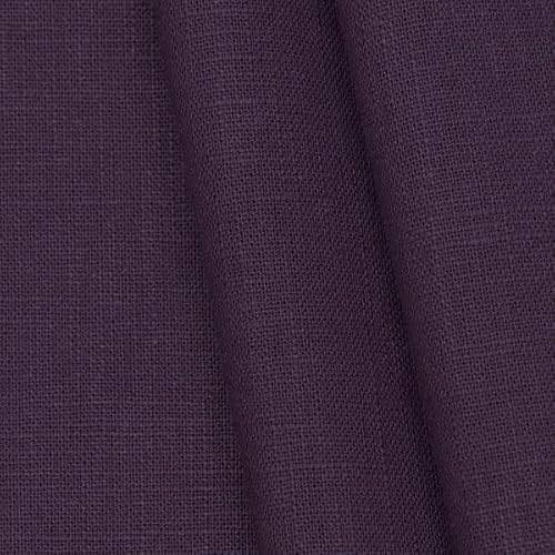 Stoff Kontor STOFFKONTOR 100% Leinenstoff - edler Naturstoff - vorgewaschen - Meterware, dunkel-lila - zum Nähen von Kleidern, Röcken, Trachtenmode von Stoff Kontor