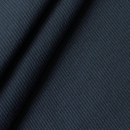 STOFFKONTOR Baumwoll Bündchenstoff Doppelripp - Öko-Tex Standard 100 - Schlauchware - Meterware, dunkel-blau - zum Nähen von Sweatshirts, Kleidern uvm. von STOFF KONTOR