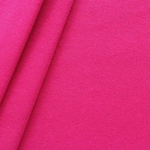 STOFFKONTOR Baumwoll Bündchenstoff glatt - Schlauchware - Meterware, pink - zum Nähen von Sweatshirts, Kleidern UVM. von STOFFKONTOR