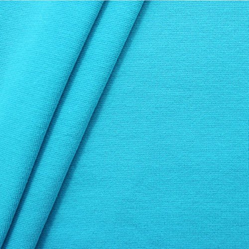 STOFFKONTOR Baumwoll Bündchenstoff glatt - Schlauchware - Meterware, türkis-blau - zum Nähen von Sweatshirts, Kleidern uvm. von STOFFKONTOR