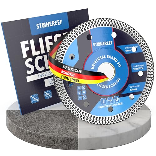 Diamant Trennscheibe 125mm [125×22.23mm] – Fliesenscheibe für Winkelschleifer – Trennscheibe für Stein, Fliesen, Granit, Marmor, Keramik & Naturstein – langlebige Diamanttrennscheibe Carbonstahl von STONE REEF