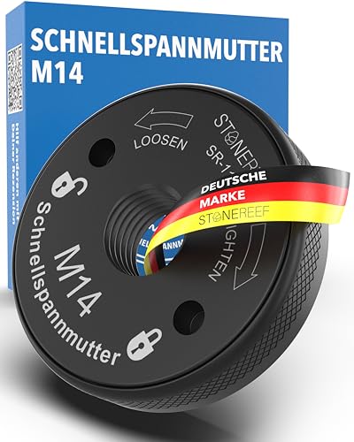 STONE REEF® Schnellspannmutter M14 – Werkzeugloses Spannsystem für Winkelschleifer & Trennschleifer – Passend für Schleifscheiben von STONE REEF