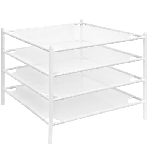 STORAGE MANIAC Wäscheständer, 4-lagig, stapelbar, Netzstoff, Weiß, 4 Stück STORAGE MANIAC Wäscheständer, 4-lagig, stapelbar, Netzstoff, Weiß, 4 Stück von STORAGE MANIAC