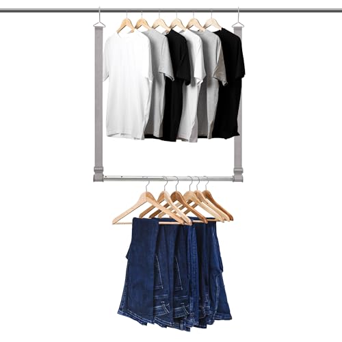 STORAGEIDEAS Kleiderstange, 43,2-71,1 cm, verstellbare Breite und bis zu 81,3 cm höhenverstellbare Schrankverlängerung, doppelte Schrankstange, platzsparender Spann-Organizer, Gurtband, 1 Stück STORAGEIDEAS Kleiderstange, 43,2-71,1 cm, verstellbare Breite und bis zu 81,3 cm höhenverstellbare Schrankverlängerung, doppelte Schrankstange, platzsparender Spann-Organizer, Gurtband, 1 Stück von STORAGEIDEAS