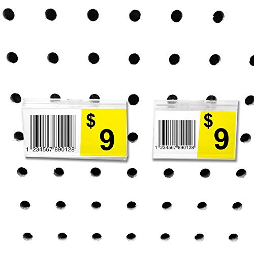 STORE FIXTURES DIRECT Stecktafel-Etikettenhalter, scannbares UPC-Ticket-Display mit Schlitz für Steckwand, 5,1 cm L x 3,2 cm, 100 Stück von STORE FIXTURES DIRECT