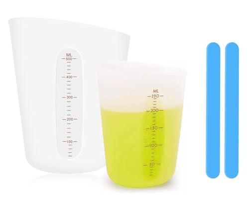 Silikon-Messbecher-Set, Epoxidharz-Messbecher, Silikon-Messbecher, geeignet für Gussformen, Küche (4-teilig) von STOUCLA