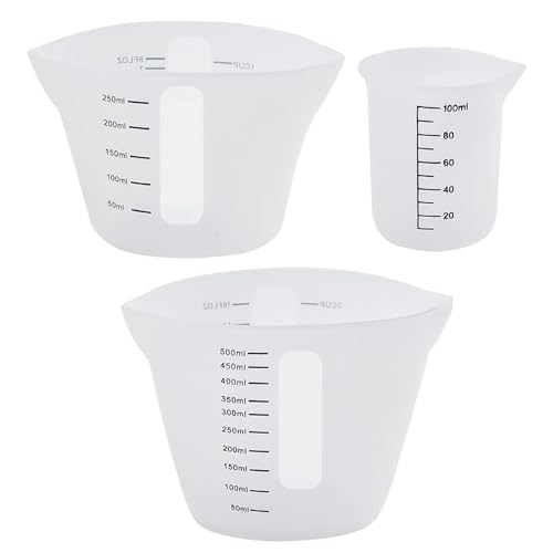 Silikon-Messbecher-Set, Epoxidharz-Messbecher, Silikon-Messbecher, geeignet für Gussformen, Küche (3-teilig) von STOUCLA