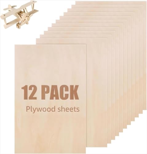12 Stück A4 Linde Sperrholz, 200 x 100 x 2 mm, mehrschichtiges Sperrholz, Holzplatten zum Basteln, 3 mm Laser Holz Lindensperrholz, ideal für Bastelarbeiten, Holzzuschnitte und Modellbau (A4). von STOUUMOW