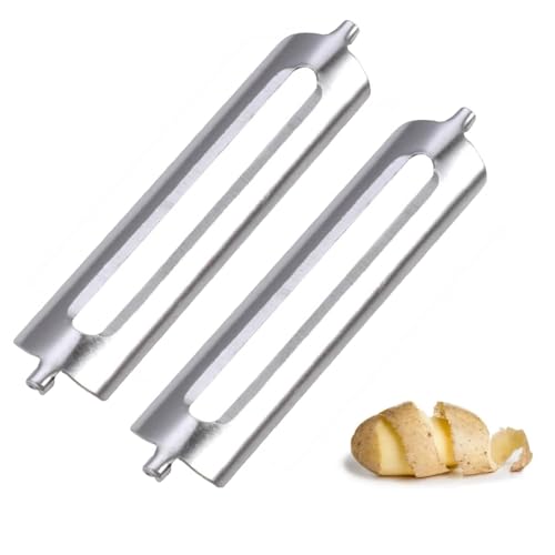 2 Stück Sparschäler Tupper, Schäler Für Tupperware Ersatzteile, Edelstahl Ersatzklingen, Schälmesser, Ersatzklinge Für Kartoffelschäler, Gemüseschäler,Turbo Spargelschäler, Orangenschäler von STOUUMOW