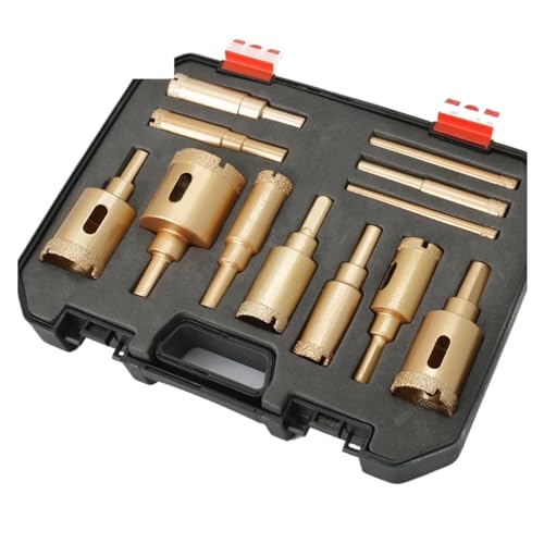 Diamantbeschichtetes Bohrer-Set, 10–12 Stück, 6–35 mm Lochsän-Bohrer-Set, Werkzeu, Handwerkzeu for, Marmor, Granit, Stein, Fliesen, Keramik, Robust und stabil(10Pcs No box) von STRAFBRG