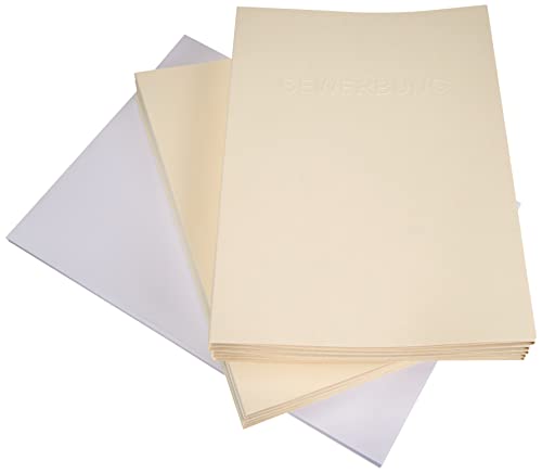 10 Stück 3-teilige Bewerbungsmappen Creme-Beige in feinster Lederstruktur - inkl. 10 Versandumschläge in Weiß - mit 2 Klemmschienen und hochwertiger Prägung ''BEWERBUNG'' - direkt vom Hersteller STRATAG 10 Stück 3-teilige Bewerbungsmappen Creme-Beige in feinster Lederstruktur - inkl. 10 Versandumschläge in Weiß - mit 2 Klemmschienen und hochwertiger Prägung ''BEWERBUNG'' - direkt vom Hersteller STRATAG von STRATAG