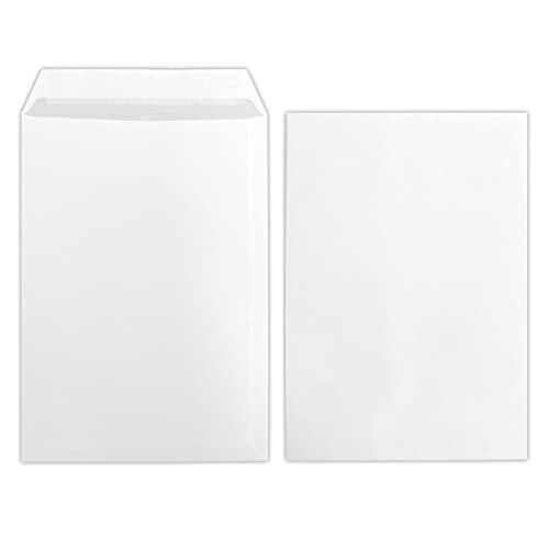 10 Stück B4 Versandtaschen weiß, selbstklebend mit Abdeckstreifen (haftklebend), sehr stabile 120 g/m², ideal für Ihre Bewerbung und Korrespondenz von STRATAG