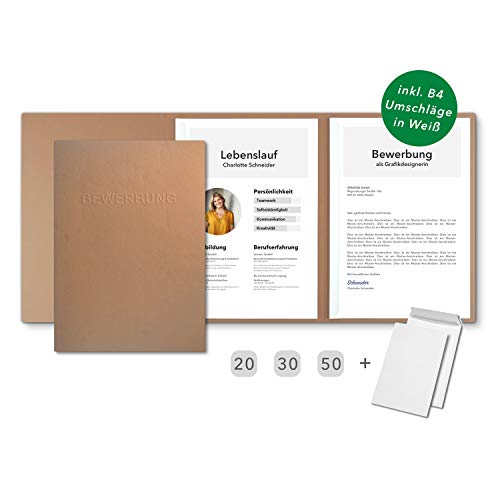 30 Stück SPAR-SET dreiteilige Bewerbungsmappen Cognac in feinster Lederstruktur - inklusive 30 Versandumschläge 30 Stück SPAR-SET dreiteilige Bewerbungsmappen Cognac in feinster Lederstruktur - inklusive 30 Versandumschläge von STRATAG
