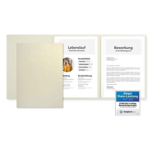 30 Stück SPAR-SET dreiteilige Bewerbungsmappen Creme-Beige in feinster Lederstruktur - inklusive 30 Versandumschläge 30 Stück SPAR-SET dreiteilige Bewerbungsmappen Creme-Beige in feinster Lederstruktur - inklusive 30 Versandumschläge von STRATAG