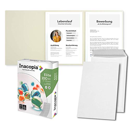 Bewerbungsset // 10 Stück 3-teilige Bewerbungsmappen Creme-Beige + 250 Blatt 100 g/m² Premium Bewerbungspapier + 10 Stück B4 Versandtaschen in Weiß - Das ultimative Bewerbungsmappen-Bundle - All inkl. Bewerbungsset // 10 Stück 3-teilige Bewerbungsmappen Creme-Beige + 250 Blatt 100 g/m² Premium Bewerbungspapier + 10 Stück B4 Versandtaschen in Weiß - Das ultimative Bewerbungsmappen-Bundle - All inkl. von STRATAG
