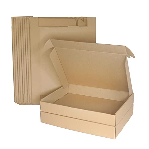A4 C4 Versandkartons, 320x222x46mm Maxibriefkartons für Postversand, Versandtaschen Warensendung, Braune Verpackungskartons für Geschäft, Aufbewahrung oder Geschenkbox, aus Wellpappe(10 Stück) von STRBOXONG