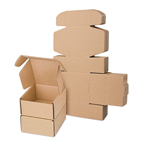 Klein Versandkartons, 120x120x40mm Maxibriefkartons für Postversand, Versandtaschen Warensendung, Braune Verpackungskartons für Geschäft, Aufbewahrung oder Geschenkbox, aus Wellpappe(10 Stück) von STRBOXONG