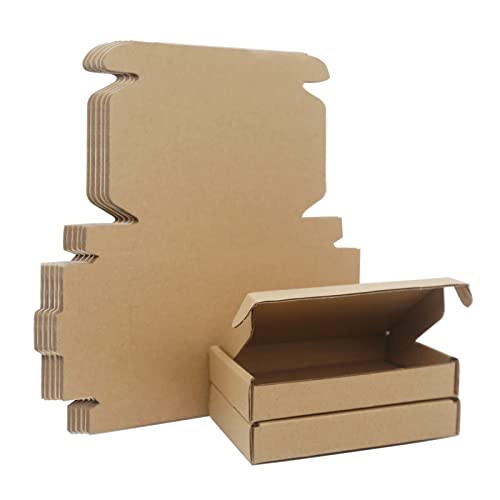 Klein Versandkartons, 125x80x20mm Mini Großbriefkartons für Postversand, Versandtaschen Warensendung, Braune Verpackungskartons für Geschäft, Aufbewahrung oder Geschenkbox, aus Wellpappe(10 Stück) von STRBOXONG