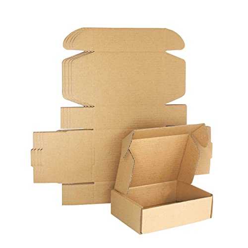 Klein Versandkartons, 130x90x40mm Maxibriefkartons für Postversand, Versandtaschen Warensendung, Braune Verpackungskartons für Geschäft, Aufbewahrung oder Geschenkbox, aus Wellpappe(10 Stück) von STRBOXONG