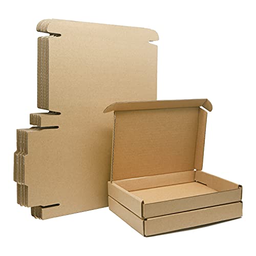 Klein Versandkartons, 15 x 10 x 2cm Mini Großbriefkartons für Postversand, Versandtaschen Warensendung, Braune Verpackungskartons für Geschäft, Aufbewahrung oder Geschenkbox, aus Wellpappe(10 Stück) von STRBOXONG