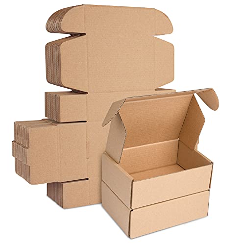 Klein Versandkartons, 150x100x50mm Maxibriefkartons für Postversand Versandtaschen Warensendung, Braune Verpackungskartons für Geschäft, Aufbewahrung oder Geschenkbox, aus Wellpappe(10 Stück) von STRBOXONG