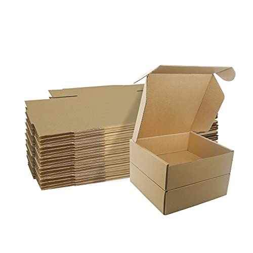 Klein Versandkartons, 150x150x50mm Maxibriefkartons für Postversand, Versandtaschen Warensendung, Braune Verpackungskartons für Geschäft, Aufbewahrung oder Geschenkbox, aus Wellpappe(10 Stück) von STRBOXONG