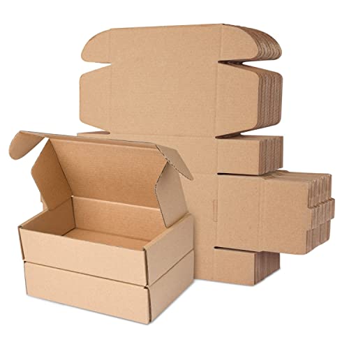 Klein Versandkartons, 180x110x40mm Maxibriefkartons für Postversand, Versandtaschen Warensendung, Braune Verpackungskartons für Geschäft, Aufbewahrung oder Geschenkbox, aus Wellpappe(10 Stück) von STRBOXONG