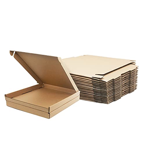 Klein Versandkartons, 200 x 200 x 20 mm Großbriefkartons für Postversand, Versandtaschen Warensendung, Braune Verpackungskartons für Geschäft, Aufbewahrung oder Geschenkbox, aus Wellpappe(10 Stück) von STRBOXONG