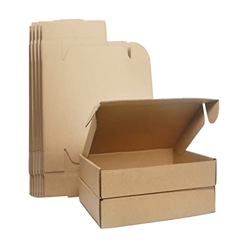 Klein Versandkartons, 200x145x45mm Maxibriefkartons für Postversand, Versandtaschen Warensendung, Braune Verpackungskartons für Geschäft, Aufbewahrung oder Geschenkbox, aus Wellpappe(10 Stück) von STRBOXONG