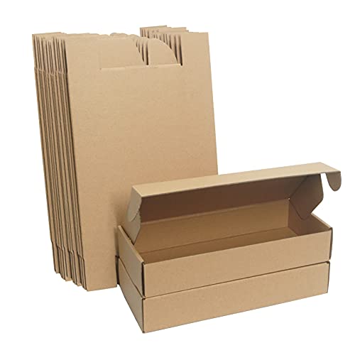Klein Versandkartons, 280x120x50mm Maxibriefkartons für Postversand, Versandtaschen Warensendung, Braune Verpackungskartons für Geschäft, Aufbewahrung oder Geschenkbox, aus Wellpappe(10 Stück) von STRBOXONG