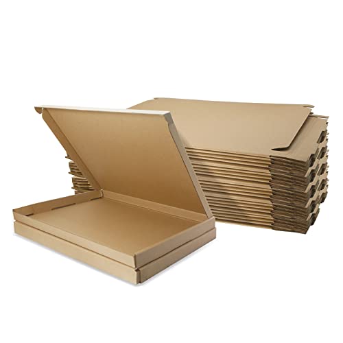 Klein Versandkartons, 280x185x20mm Großbriefkartons für Postversand, Versandtaschen Warensendung, Braune Verpackungskartons für Geschäft, Aufbewahrung oder Geschenkbox, aus Wellpappe(10 Stück) von STRBOXONG