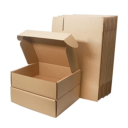 Klein Versandkartons für Postversand, 250x200x70mm Versandtaschen Warensendung, Braune Verpackungskartons für Geschäft, Aufbewahrung oder Geschenkbox, aus Wellpappe(15 Stück) von STRBOXONG