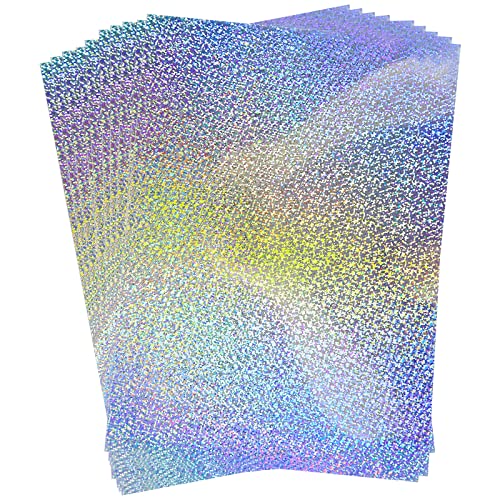 STRBOXONG A4 Karte mit holografischen Punkten 250gsm, 297 mm x 210 mm, Metallic-Silber-Karton, Folienpapier für Kunsthandwerk, Scrapbooking, schimmernde, hochglanzpolierte, glänzende Blätter(10 Blatt) von STRBOXONG