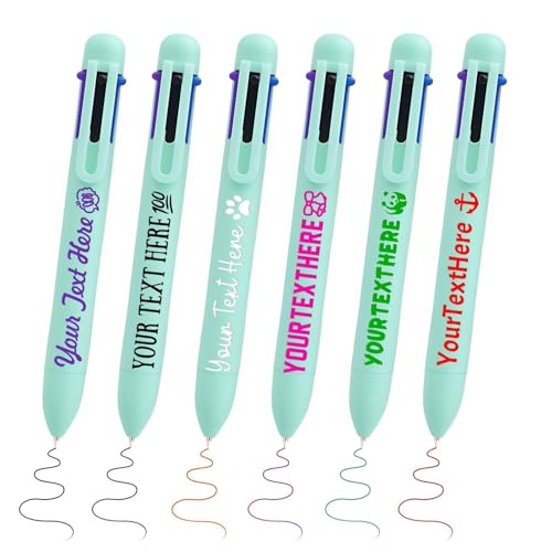 6-in-1 Kugelschreiber Personalisiert mit Name Logo Personalisierte 6 Farben Stifte Kugelschreiber Geschenk für Schulbedarf Office Studenten Kinder Lehrer Krankenschwester, Grün 6-in-1 Kugelschreiber Personalisiert mit Name Logo Personalisierte 6 Farben Stifte Kugelschreiber Geschenk für Schulbedarf Office Studenten Kinder Lehrer Krankenschwester, Grün von STREADVE