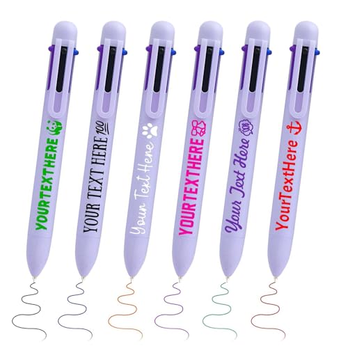 6-in-1 Kugelschreiber Personalisiert mit Name Logo Personalisierte 6 Farben Stifte Kugelschreiber Geschenk für Schulbedarf Office Studenten Kinder Lehrer Krankenschwester, Hellviolett 6-in-1 Kugelschreiber Personalisiert mit Name Logo Personalisierte 6 Farben Stifte Kugelschreiber Geschenk für Schulbedarf Office Studenten Kinder Lehrer Krankenschwester, Hellviolett von STREADVE