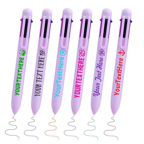 6-in-1 Kugelschreiber Personalisiert mit Name Logo Personalisierte 6 Farben Stifte Kugelschreiber Geschenk für Schulbedarf Office Studenten Kinder Lehrer Krankenschwester, Lila 6-in-1 Kugelschreiber Personalisiert mit Name Logo Personalisierte 6 Farben Stifte Kugelschreiber Geschenk für Schulbedarf Office Studenten Kinder Lehrer Krankenschwester, Lila von STREADVE