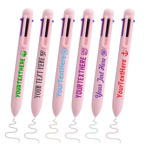 6-in-1 Kugelschreiber Personalisiert mit Name Logo Personalisierte 6 Farben Stifte Kugelschreiber Geschenk für Schulbedarf Office Studenten Kinder Lehrer Krankenschwester, Rosa 6-in-1 Kugelschreiber Personalisiert mit Name Logo Personalisierte 6 Farben Stifte Kugelschreiber Geschenk für Schulbedarf Office Studenten Kinder Lehrer Krankenschwester, Rosa von STREADVE