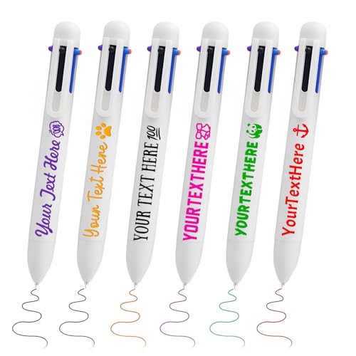 6-in-1 Kugelschreiber Personalisiert mit Name Logo Personalisierte 6 Farben Stifte Kugelschreiber Geschenk für Schulbedarf Office Studenten Kinder Lehrer Krankenschwester, Weiß 6-in-1 Kugelschreiber Personalisiert mit Name Logo Personalisierte 6 Farben Stifte Kugelschreiber Geschenk für Schulbedarf Office Studenten Kinder Lehrer Krankenschwester, Weiß von STREADVE