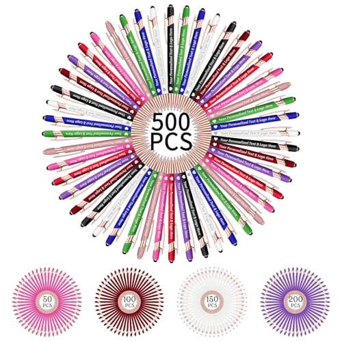 STREADVE 500 Kugelschreiber mit Gravur Kugelschreiber Personalisiert Logo Name Stift Personalisierte Kuli Dankeschön Geschenk Hochwertig für Hebamme Geburtstag Mitarbeiter Männer von STREADVE