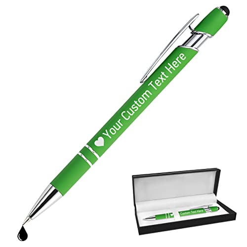 STREADVE Grün Kugelschreiber mit Gravur Namen Kugelschreiber Personalisiert Stift Personalisierter Hochwertig Kugelschreiber Geschenk für Hochzeit Geburtstag Geschäftsförderung von STREADVE