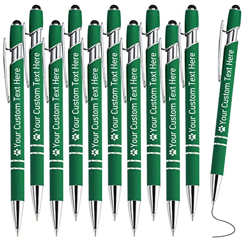 STREADVE Kugelschreiber mit Gravur Namen 10 Stück Kugelschreiber Personalisiert Stift Personalisierter Hochwertig Kugelschreiber Geschenk für Hochzeit Geburtstag Geschäftsförderung, Grün von STREADVE