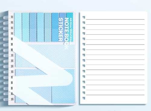 STREAMVOY Mehrfarbige Haftnotizen, 60 Blatt, wiederverwendbare Tabs für Notizbücher, Seitenmarker zum Lernen, Index-Tabs für Bücher, Büro-Schulbedarf (blau) von STREAMVOY