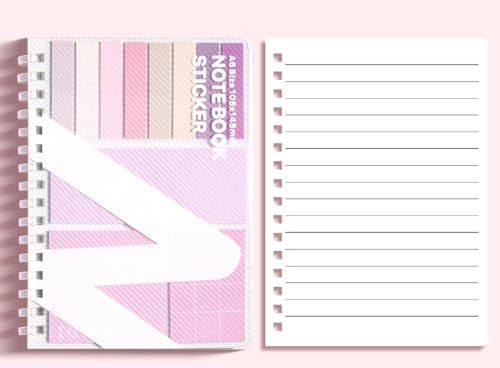STREAMVOY Mehrfarbige Haftnotizen, 60 Blatt, wiederverwendbare Tabs für Notizbücher, Seitenmarkierungen zum Lernen, Index-Tabs für Bücher, Büro-Schulbedarf (Rosa) von STREAMVOY