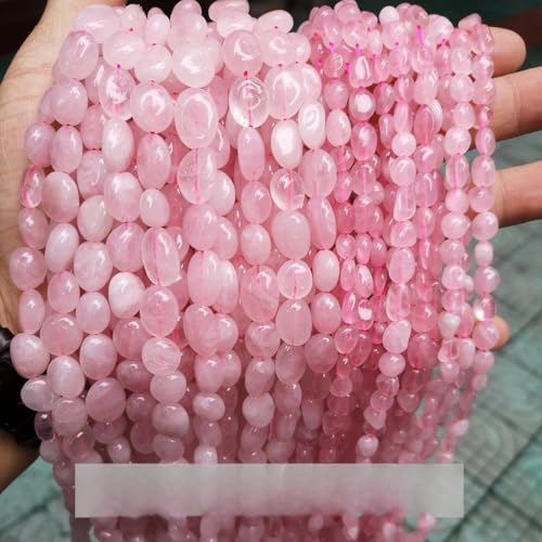 STREAMVOY Natürliche Kristallperlen, handgefertigt, poliert, 6–10 mm, verschiedene Größen, 45–65 Stück, Schmuckherstellungszubehör, Bastelperlen (A,6–8 mm) von STREAMVOY