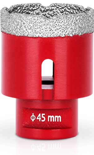 Diamant Bohrkrone Fliesen 45mm für Fliesen/Glas/Feinsteinzeug | PREMIUM Diamant Lochsäge für Winkelschleifer Flex M14 | Fliesenbohrer Diamant | Keramik/Granit/Steinfliesen | Fliesen Bohrkrone von STREND PRO