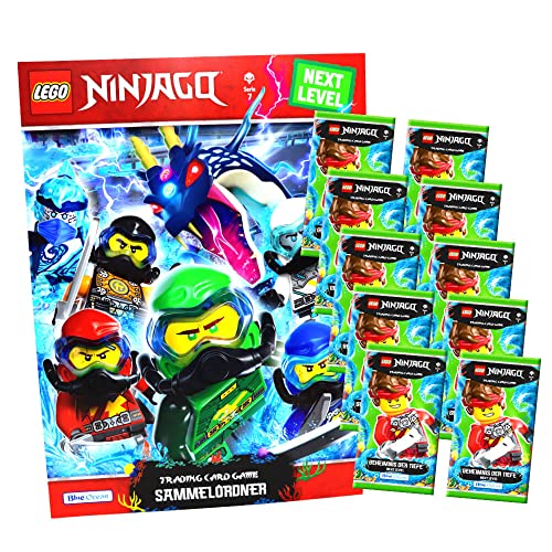 Lego Ninjago Karten Trading Cards Serie 7 - Geheimnis der Tiefe Next Level (2022) - 1 Mappe + 10 Booster Bundle + 10 Originale Hüllen von STRONCARD