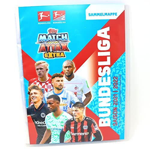 Match Attax Extra Bundesliga Saison 2021/2022 Topps Bundle + 10 Originale Hüllen (1 Sammelmappe) von STRONCARD